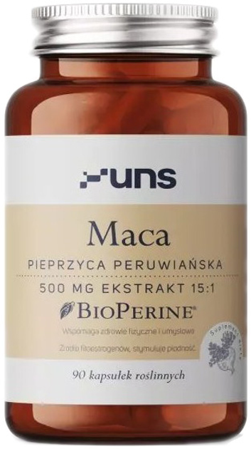 Харчова добавка UNS Maca Bioperine 90 капсул (5904238961032) - зображення 1