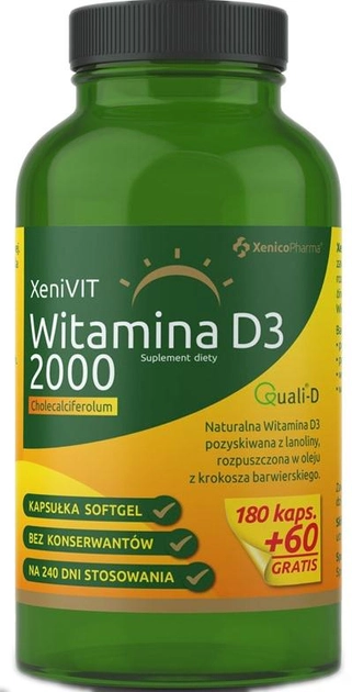 Xenico Pharma Xenivit Witamina D 2000 240 kapsułek (5905279876552) - obraz 1
