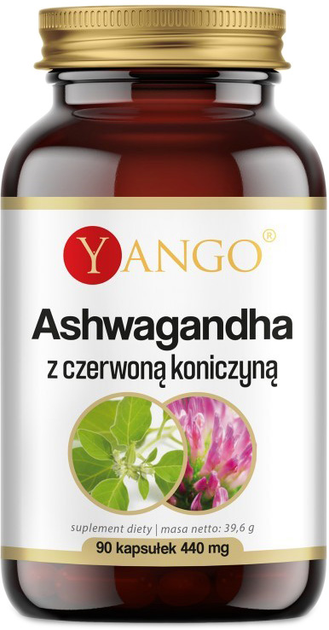 Харчова добавка Yango Ashwagandha з червоною конюшиною 90 капсул (5904194062002) - зображення 1