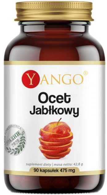 Харчова добавка Yango Яблучний оцет 475 мг 90 капсул 5905279845077) - зображення 1