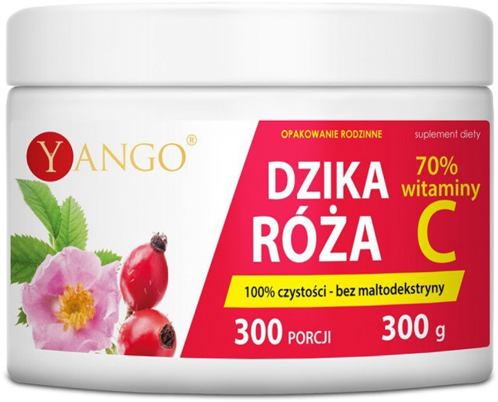 Харчова добавка Yango шипшина 300 г 100% чистий вітамін С (5907483417699) - зображення 1