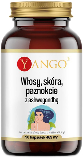 Yango Włosy Skóra Paznokcie z Ashwagandhą 90 kapsułek (5904194062019) - obraz 1