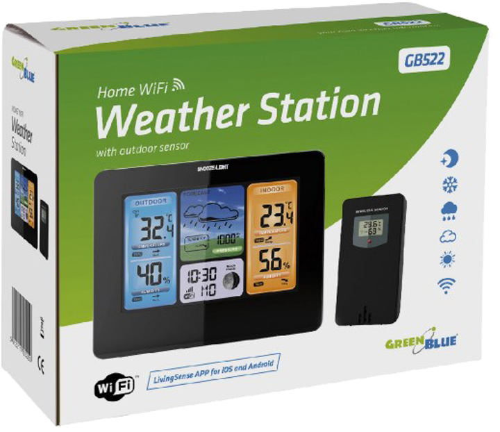 Stacja pogodowa GreenBlue GB522 WiFi (5902211105220) - obraz 5