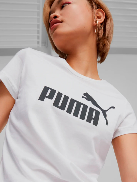 T-shirt damski Puma Ess Logo Tee 586774-02 S Biały (4063697275041) - obraz 2