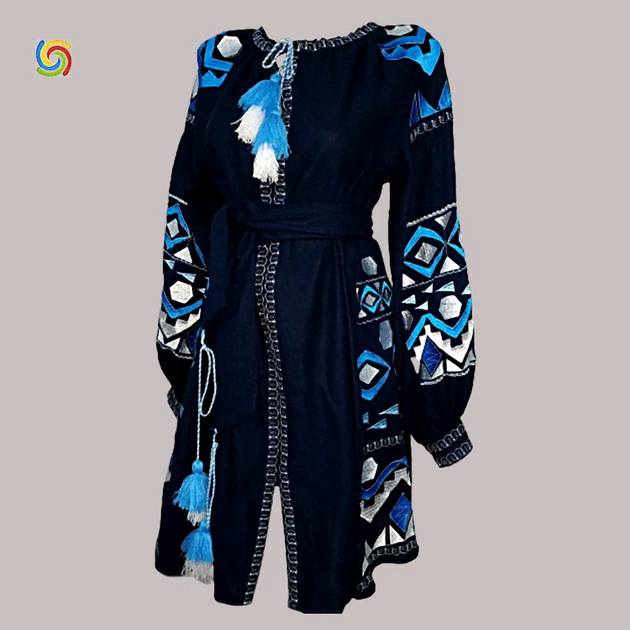 Сукня Українська вишиванка 0265213 колір чорний розмір 4XL - Фото 1 Сукня Українська вишиванка 0265213 колір чорний розмір 4XL - зображення 1