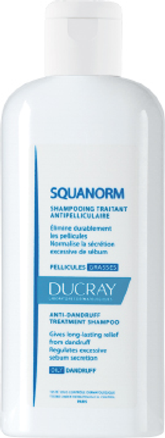 Ducray Squanorm Szampon przeciw łupieżowi tłustemu 200 ml (3282770037586) - obraz 1