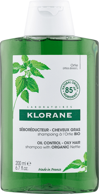 Klorane szampon z ekstraktem z pokrzywy do włosów przetłuszczających się 200 ml (3282770141917) - obraz 1