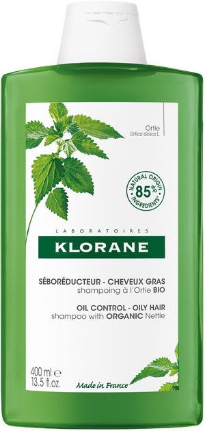 Klorane szampon z ekstraktem z pokrzywy do włosów przetłuszczających się 400 ml (3282779063234) - obraz 1