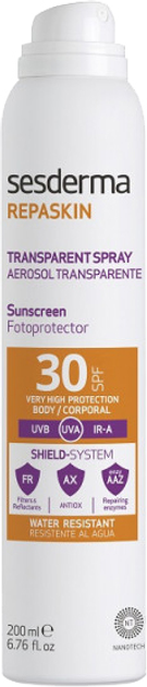 Filtr przeciwsłoneczny w aerozolu do ciała Sesderma Repaskin Transparent Spray 30 SPF 200 ml (8429979444714) - obraz 1