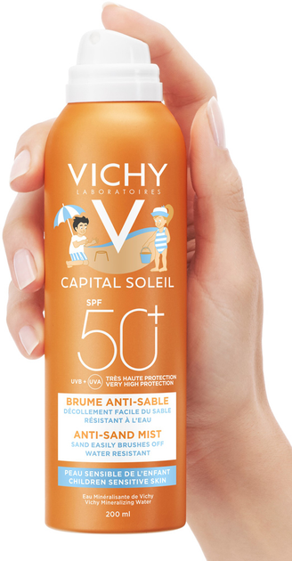 Сонцезахисний аерозоль Vichy Idéal Soleil Anti-Sand Mist SPF 50+ Антипісок для дітей 200 мл (3337875558037) - зображення 5