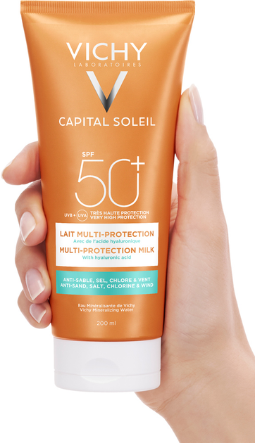 Сонцезахисне молочко Vichy Capital Soleil Beach Protect Multi-Protection SPF 50+ водостійке, з гіалуроновою кислотою 200 мл (3337875648530) - зображення 7