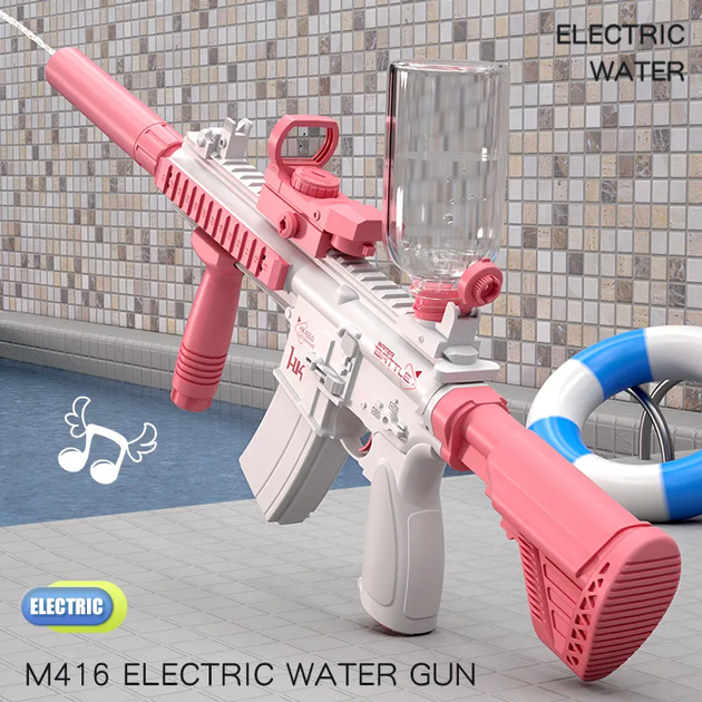 Дитячий електричний акумуляторний водяний автомат UKBOO із прицілом Water Gun M416 , Pink ( HQB007702 ) - зображення 4