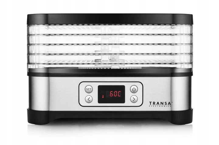 Сушилка для фруктов овощей грибов Transa Electronics TE-42 400 Вт 5 уровней Серебристо-черная - изображение 7