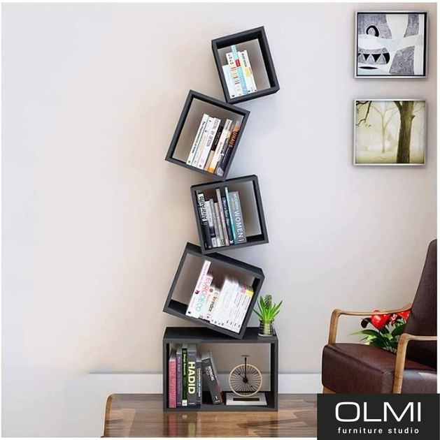Книжный шкаф, стеллаж для книг OLMI - черный OM12.1 – фото, отзывы ...