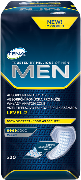 Урологічні прокладки Tena for Men Level 2, 20 шт (7322540016383) - зображення 2