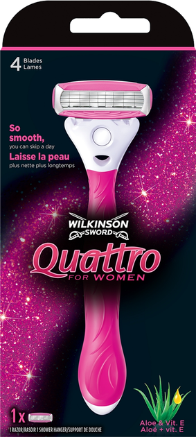 Станок Wilkinson Sword Quattro Women з 1 змінним картриджем (4027800538003) - зображення 1