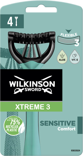 Бритва Wilkinson Sword Xtreme3 Sensitive 4 шт (4027800010400) - зображення 1