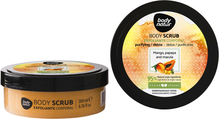 Скраб для тіла Body Natur Body scrub Mango Papaya and Marula 200 мл (8414719408101) - зображення 2