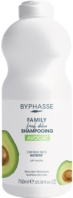 Шампунь Byphasse Family Fresh Delice з авокадо для сухого волосся 750 мл (8436097095438) - зображення 1
