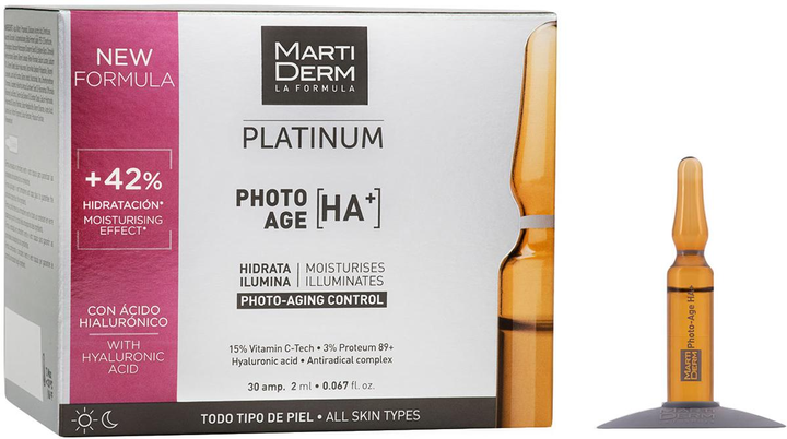 Ампули MartiDerm Platinum Photo-Age Ampollas HA+ 30 шт. х 2 мл (8437000435440) - зображення 1