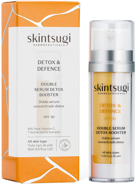 Podwójny detoksykacyjny koncentrowany serum Skintsugi Detox & Defence Double Serum Detox Booster SPF30 15 ml+15 ml (8414719600109) - obraz 2