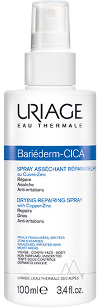 Regenerujący spray do ciała Uriage Bariederm Drying Repairing Cu-Zn Wysuszający 100 ml (3661434005367) - obraz 1