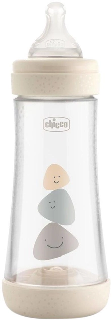 Chicco Perfect 5 plastikowa butelka do karmienia z silikonowym smoczkiem 4m+ 300 ml beżowy (20235.30.40) - obraz 1