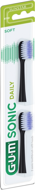 Насадки для електричної зубної щітки GUM Sonic Daily чорна (4110MBK2) - зображення 1