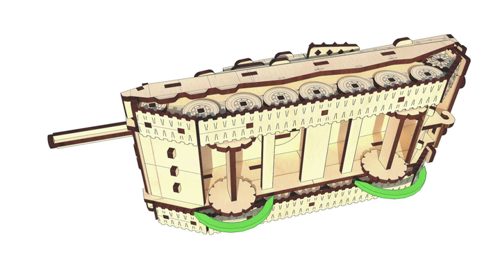 3D Пазл Механический Из Дерева Pazly Leopard "Танк Леопард" 196 деталей - Фото 4 3D Пазл Механический Из Дерева Pazly Leopard "Танк Леопард" 196 деталей - изображение 4