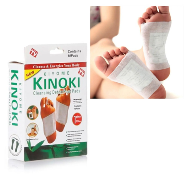 Пластир-детокс для ступнів KINOKI (10 шт) для виведення токсинів - зображення 1