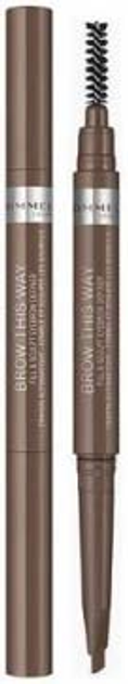 Ołówek do brwi Rimmel Fill&Sculpt Eyebrow Pencil 002 - Medium Brown 1,7 g (3614225081156) - obraz 1