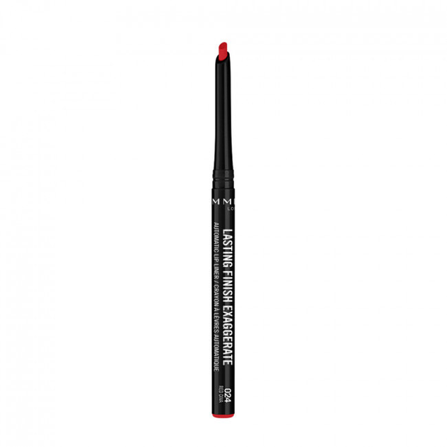 Kredka do ust Rimmel Lasting Finish Exaggerate 024 Red Diva (3616303004422) - obraz 3