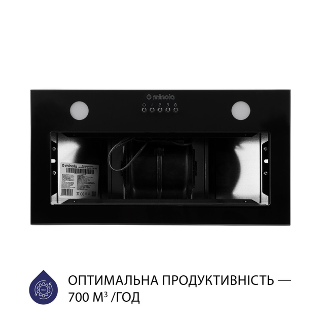 Витяжка повно вбудована Minola HBI 5262 BL GLASS 700 LED - зображення 4