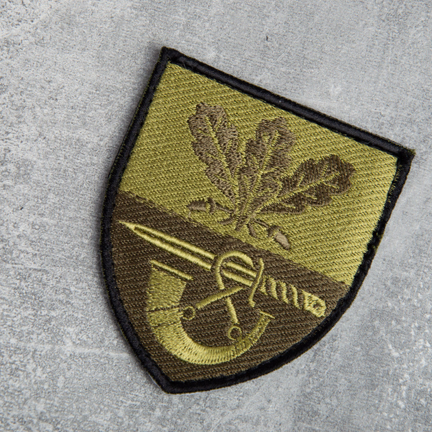 Шеврон на липучці 61 окрема піхотна єгерська бригада 7х8 см зелений - зображення 2