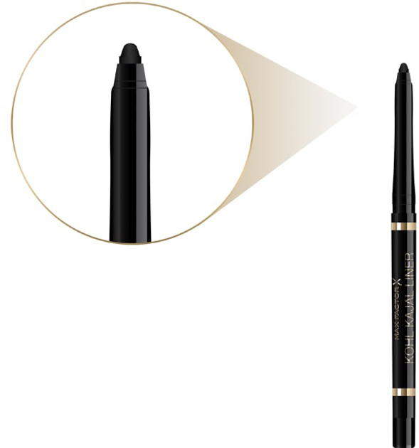 Олівець для очей Max Factor Kohl Kajal автоматичний № 01 Black 0.35 г (3607346353813) - зображення 3