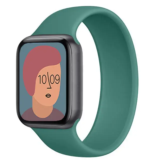 Силіконовий монобраслет для Apple Watch 42/44/45/49 mm 170 mm Зелений - Фото 1 Силіконовий монобраслет для Apple Watch 42/44/45/49 mm 170 mm Зелений - зображення 1