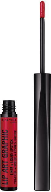 Pomadka w płynie Rimmel Lip Art Graphic 2-w-1 610 z konturówką 1.8 ml (3614227448742) - obraz 4