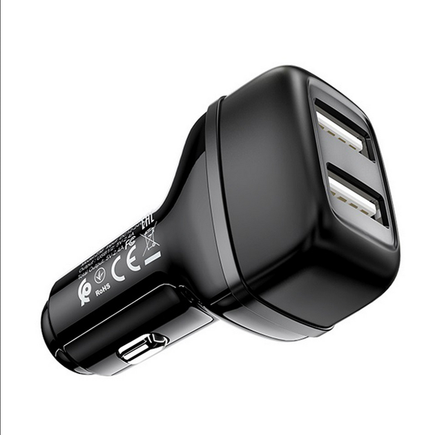 Авто Зарядное Устройство Hoco Z36 Lightning 2USB, Чёрный - изображение 2
