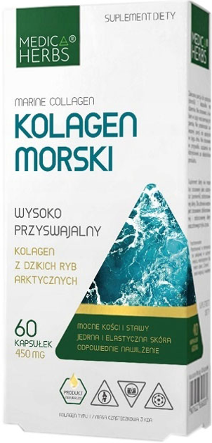 Suplement diety Medica Herbs Kolagen Morski 60 kapsułek (5907622656569) - obraz 1