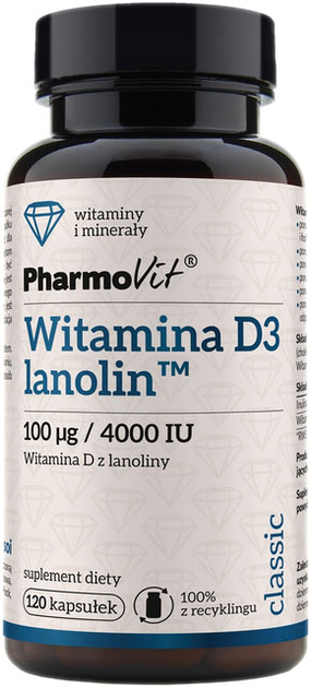 Pharmovit Witamina D3 Lanolin 4000 120 kapsułek (5902811239646) - obraz 1