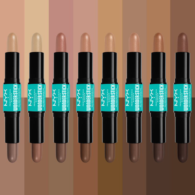 Sztyft do konturowania twarzy NYX Professional Makeup Wonder Stick Highlight & Contour dwustronny 02 universal light 2x4 g (0800897100025) - obraz 4