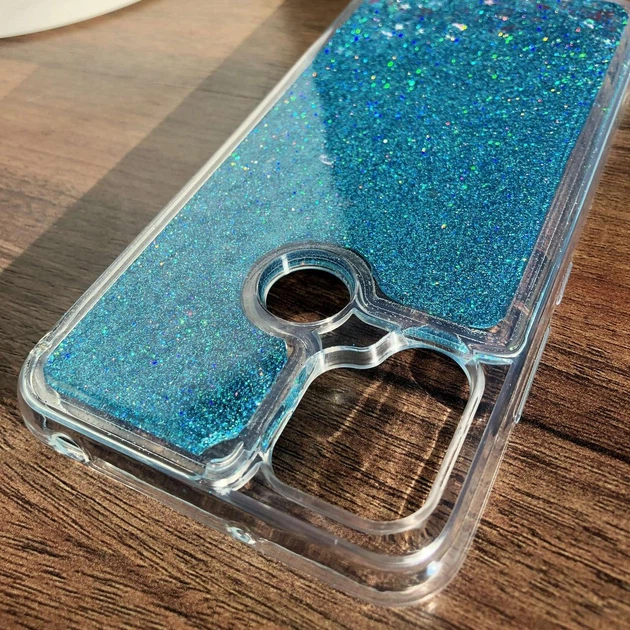 Чехол Glitter для Xiaomi Redmi 9C бампер силиконовый аквариум Синий - Фото 2 Чехол Glitter для Xiaomi Redmi 9C бампер силиконовый аквариум Синий - изображение 2