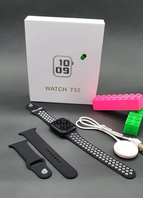 Умные смарт часы Smart Watch T 55-1.54-поддержка звонков, спортивные режимы, влагозащита ip 67 Black - изображение 6