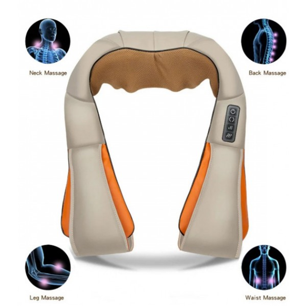 Роликовый массажер Massager of Neck Kneading для спины и шеи с ИК ...