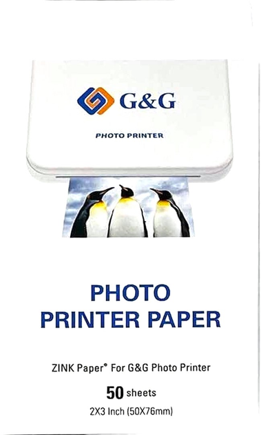 Papier fotograficzny G&G ZINK 50 szt. (GG-ZP023-50) - obraz 1