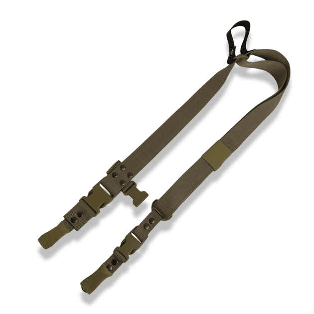Ремінь збройовий одно/двоточковий з карабінами койот - изображение 1