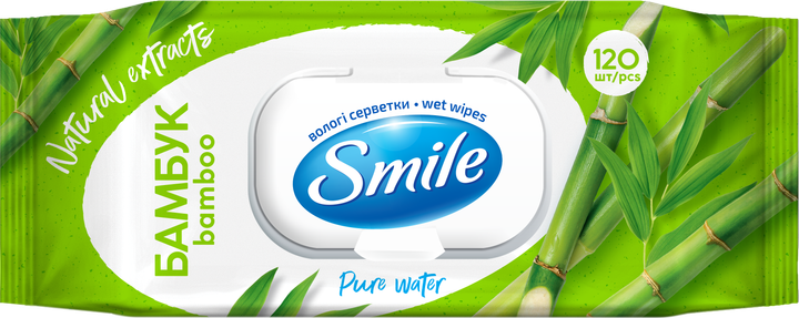 Салфетки влажные Smile Daily Бамбук с клапаном 120 шт х 2 упаковки (42224953) - изображение 2