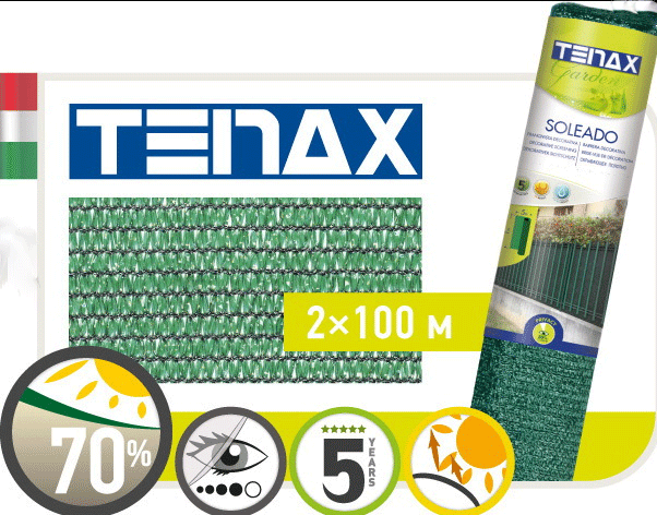 Сетка затеняющая TENAX Солеадо HG (Ямайка) зеленая 75% (2х100м) - Фото 1 Сетка затеняющая TENAX Солеадо HG (Ямайка) зеленая 75% (2х100м) - изображение 1