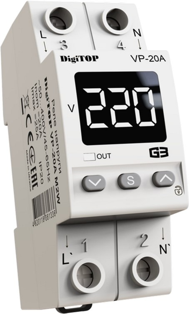 Реле напруги DigiTOP VP-20A M2W - зображення 1