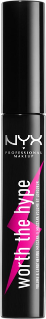 Туш для вій NYX Professional Makeup Worth The Hype Mascara 01 Black 7 мл (800897140250) - зображення 1